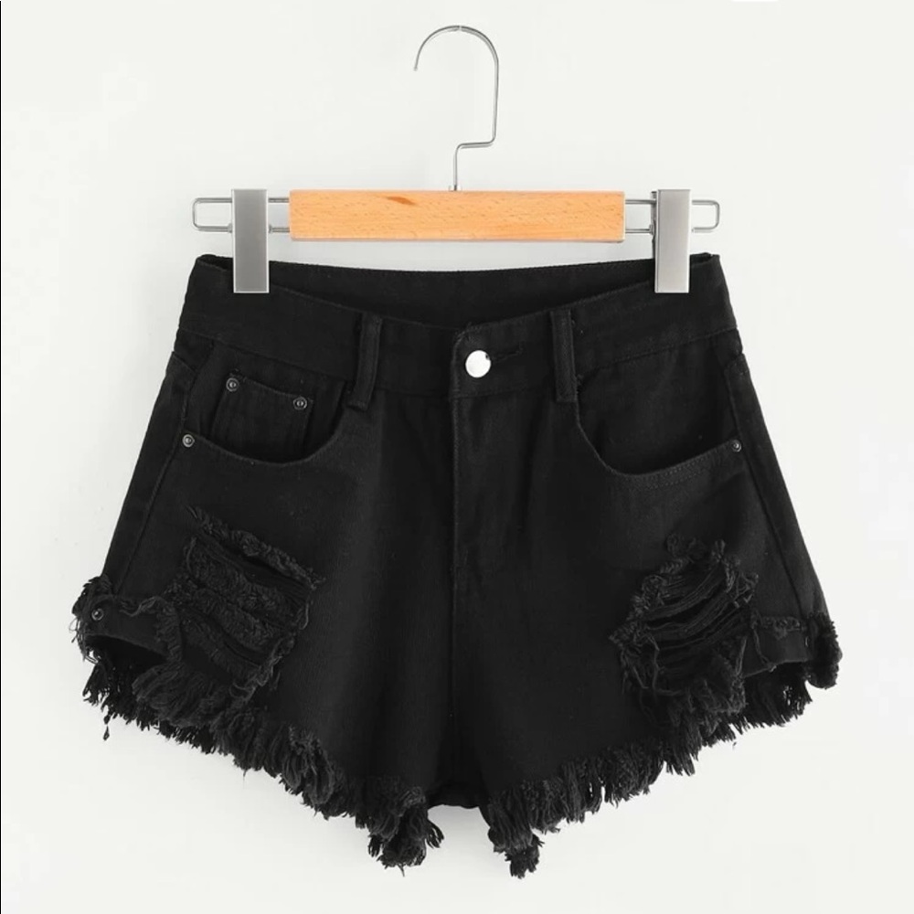 SHEIN NWOT Black Jean Shorts